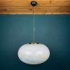 Classic white murano pendant lamp Italy 1980s Italian mid-century modern lighting