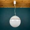 Mid-century pendant lamp Italy 1970s White glass chandelier Italian modern