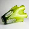 Green murano glass vase Fazzoletto Italy 1980s