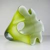 Green murano glass vase Fazzoletto Italy 1980s