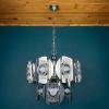 Chrome and Glass Lens Chandelier by Oscar Torlasco Italy 1960s