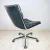 Mid-century swivel black desk chair Italy 1970s Modernist Italian Loft Office