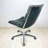 Mid-century swivel black desk chair Italy 1970s Modernist Italian Loft Office