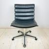 Mid-century swivel black desk chair Italy 1970s Modernist Italian Loft Office