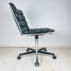 Mid-century swivel black desk chair Italy 1970s Modernist Italian Loft Office