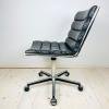 Mid-century swivel black desk chair Italy 1970s Modernist Italian Loft Office