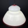 White murano pendant lamp XL chandelier Italy 1970s Mid-century italian modern lighting
