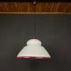 White murano pendant lamp XL chandelier Italy 1970s Mid-century italian modern lighting