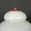 White murano pendant lamp XL chandelier Italy 1970s Mid-century italian modern lighting