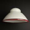 White murano pendant lamp XL chandelier Italy 1970s Mid-century italian modern lighting