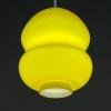 Mid-century yellow glass pendant lamp Yugoslavia 1970s Retro lighting Space age