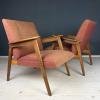 Pair of Red-Brown Mid-Century Armchairs Yugoslavia 1960s