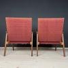 Pair of Red-Brown Mid-Century Armchairs Yugoslavia 1960s