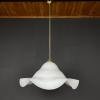 Large white murano glass pendant lamp Italy 1970s Mid-century italian modern lighting