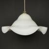 Large white murano glass pendant lamp Italy 1970s Mid-century italian modern lighting