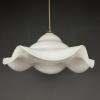 Large white murano glass pendant lamp Italy 1970s Mid-century italian modern lighting
