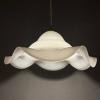 Large white murano glass pendant lamp Italy 1970s Mid-century italian modern lighting