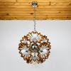 Mid-Century Amber Murano Chandelier Sputnik by AVMazzega, 1970s