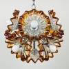 Mid-Century Amber Murano Chandelier Sputnik by AVMazzega, 1970s