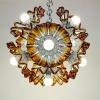 Mid-Century Amber Murano Chandelier Sputnik by AVMazzega, 1970s