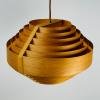 Hans-Agne Jakobsson Wooden Pendant Lamp for AB Ellysett Sweden 1960s