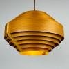 Hans-Agne Jakobsson Wooden Pendant Lamp for AB Ellysett Sweden 1960s
