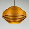 Hans-Agne Jakobsson Wooden Pendant Lamp for AB Ellysett Sweden 1960s
