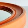 Mid-century orange bakelite mirror Carrara & Matta model America Italy 1970